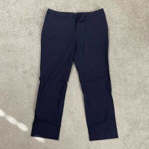 Mario Serrani Italy Womens 10 Dress Pants Blue Check Pattern Flat Front Stretch